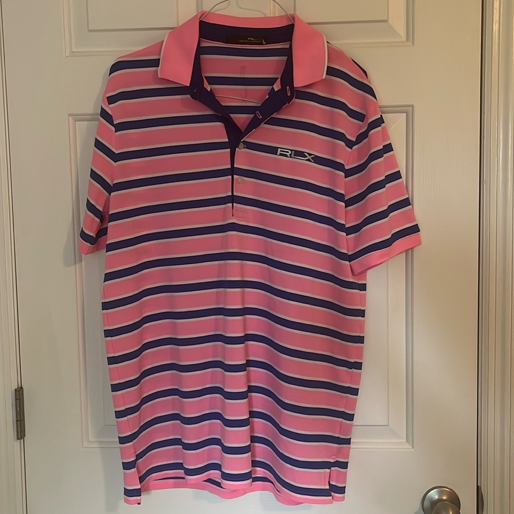 Ralph Lauren Pink and Blue Striped Polo Shirt